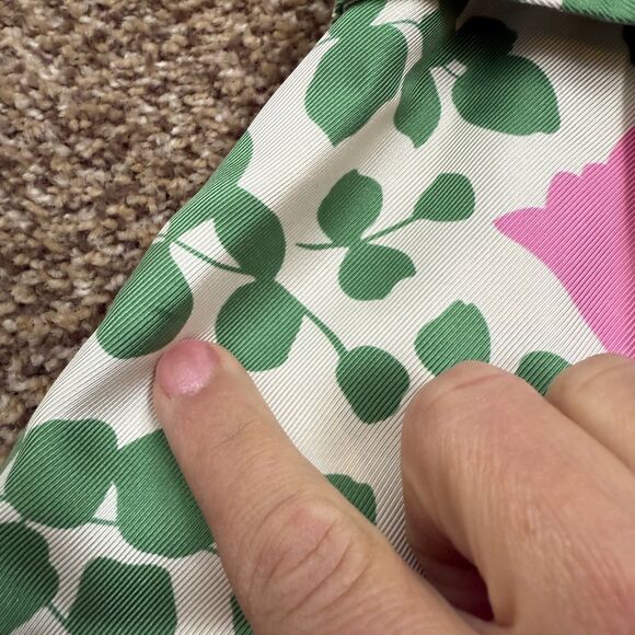 Anthropology Moulinette Soeurs Women's Silk Green Pink Floral Print Dress Sze 4 - Picture 7 of 11